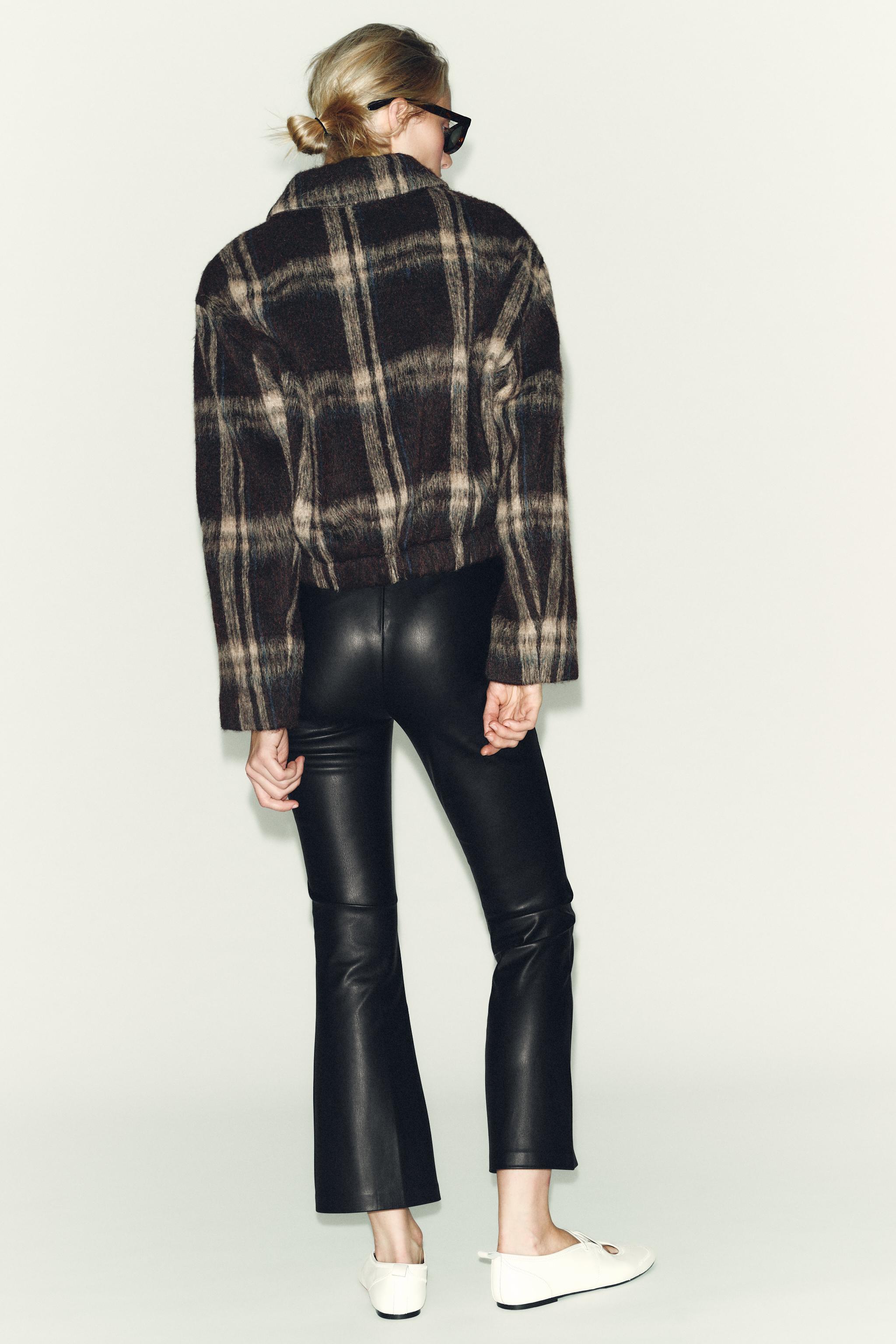 FAUX LEATHER MINI FLARE LEGGINGS